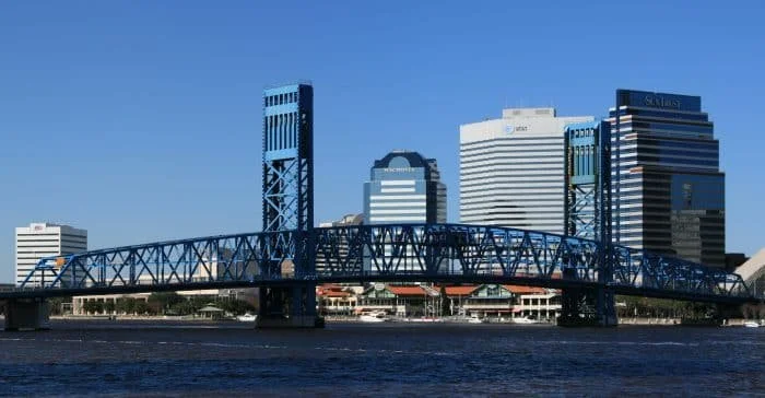 The Main Street Bridge in downtown Jacksonville, part of the IRONMAN Jacksonville run course